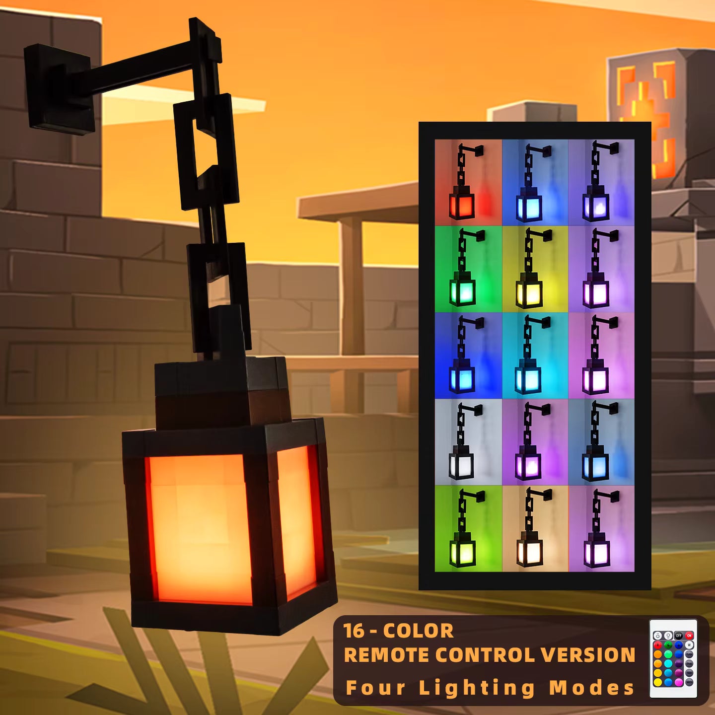 Pixel Style Minecraft Lamp